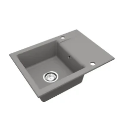 Manestein Granitspüle Luna 59 rechteckig 59 x 44 cm mit Abtropffläche Grau
