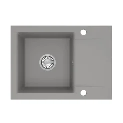 Manestein Granitspüle Luna 59 rechteckig 59 x 44 cm mit Abtropffläche Grau