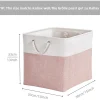 Mangata Aufbewahrungsbox 4er Pack, Rosa/Weiß, 33x38x33cm, Stoff-Würfel für