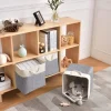 Mangata Aufbewahrungsbox Stoff, 33x38x33 cm, 3er Pack Grau/Weiß - Großer