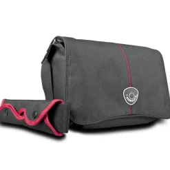 Mantona Cool Bag Kameratasche schwarz/rot Fototasche Kamera Umhängetasche