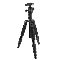 Mantona Light Traveller Reisestativ schwarz bis 5kg Kamerastativ Alu Kugelkopf