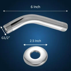 Markcco Duscharm 15cm Verlängerung aus Edelstahl, Wandmontage, Chrom - Für