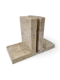 Marmor Buchstützen Natur Buchstütze Stein Naturstein Beige