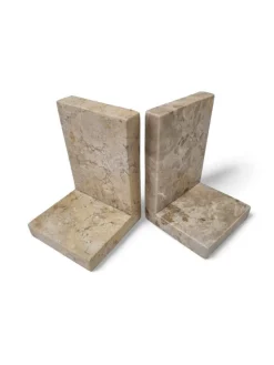 Marmor Buchstützen Natur Buchstütze Stein Naturstein Beige