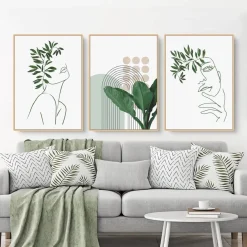 Martin Kench 3-teiliges Bohemian Poster Set, Ästhetische Grüne Pflanzenbilder