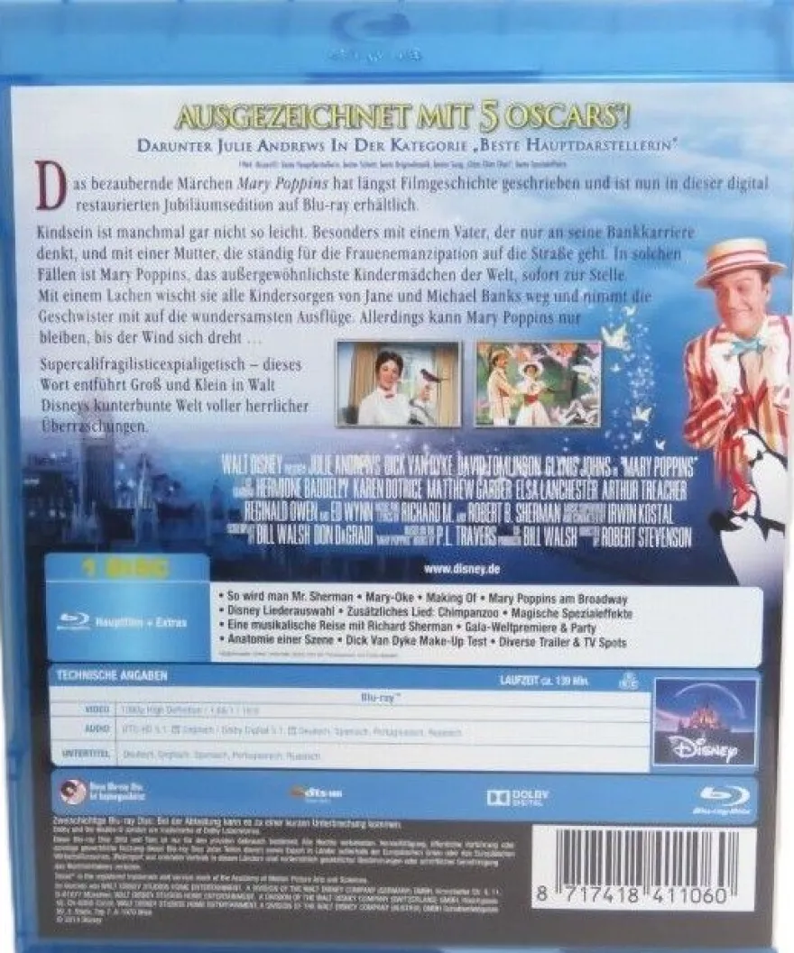 Mary Poppins - Walt Disney - Jubiläumsedition - Blu-ray