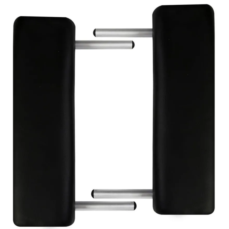Massageliege Klappbar 2-Zonen Schwarz Aluminiumgestell