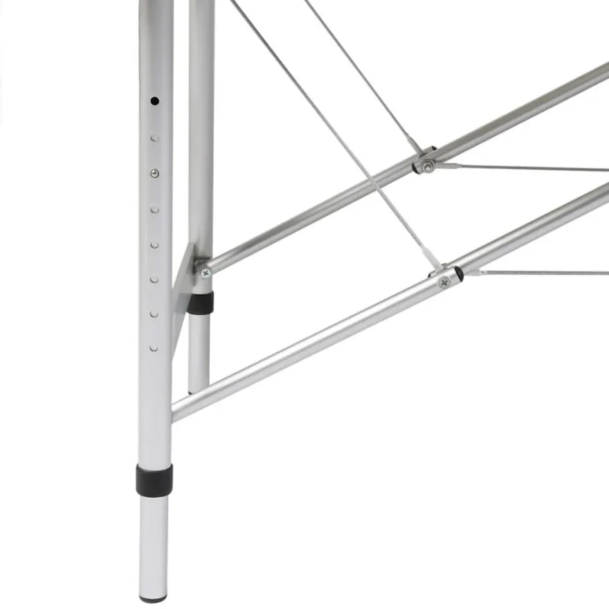 Massageliege Klappbar 2-Zonen Schwarz Aluminiumgestell