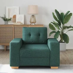 Massbinet Modernes Sofa für Wohnzimmer, Stoff, Dunkelgrün, 60 cm
