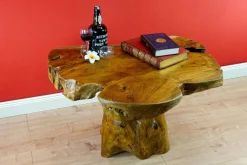 Massivholz Couchtisch Holz Teakholz Wurzelholz Wohnzimmer Sofa Tisch Teak rustik