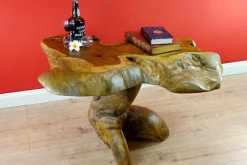 Massivholz Couchtisch Holz Teakholz Wurzelholz Wohnzimmer Sofa Tisch Teak rustik