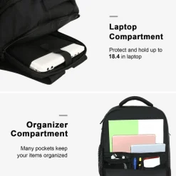 MATEIN Handgepäck Rucksack 55x35x20cm, Laptop Rucksack mit USB, Schuhfach