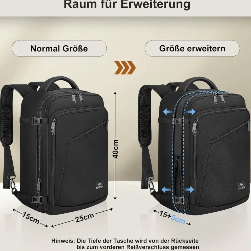 MATEIN Ryanair Handgepäck Rucksack 40x20x25 cm, 20L Flugzeug Handgepäck