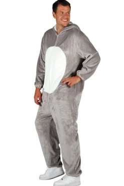 Maus Kostüm Damen Herren Plüsch Jumpsuit Overall Märchen Karneval Fasching