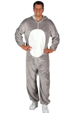 Maus Kostüm Damen Herren Plüsch Jumpsuit Overall Märchen Karneval Fasching