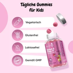 maxmedix Calcium & Vitamin D3 Gummibärchen für Kinder - 3 Monate Vorrat - 90 Gummies
