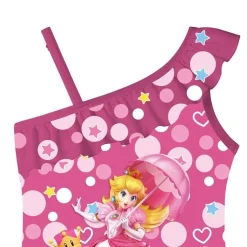Mädchen Princess Peach One-piece Badeanzüge Rüsche Strand Bikini Riemchen Swimsuit