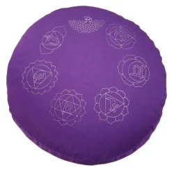 Meditationskissen 7 CHAKRA Dinkelspelz lila D: 35 cm Yogakissen Sitzkissen