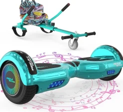 MEGA MOTION Hoverboards mit Hoverkart für Kinder, 6.5 Zoll Hoverboards mit Bluetooth