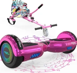 MEGA MOTION Hoverboards mit Hoverkart für Kinder, 6.5 Zoll Hoverboards mit Bluetooth