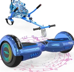 MEGA MOTION Hoverboards mit Hoverkart für Kinder, 6.5 Zoll Hoverboards mit Bluetooth