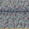 Melanie, gekochter Baumwollstoff, Blumenzweige, grau Verkaufseinheit 0,25 m
