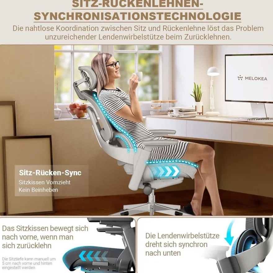 Melokea ReliefBack Master Bürostuhl: Ergonomisch mit 200 kg