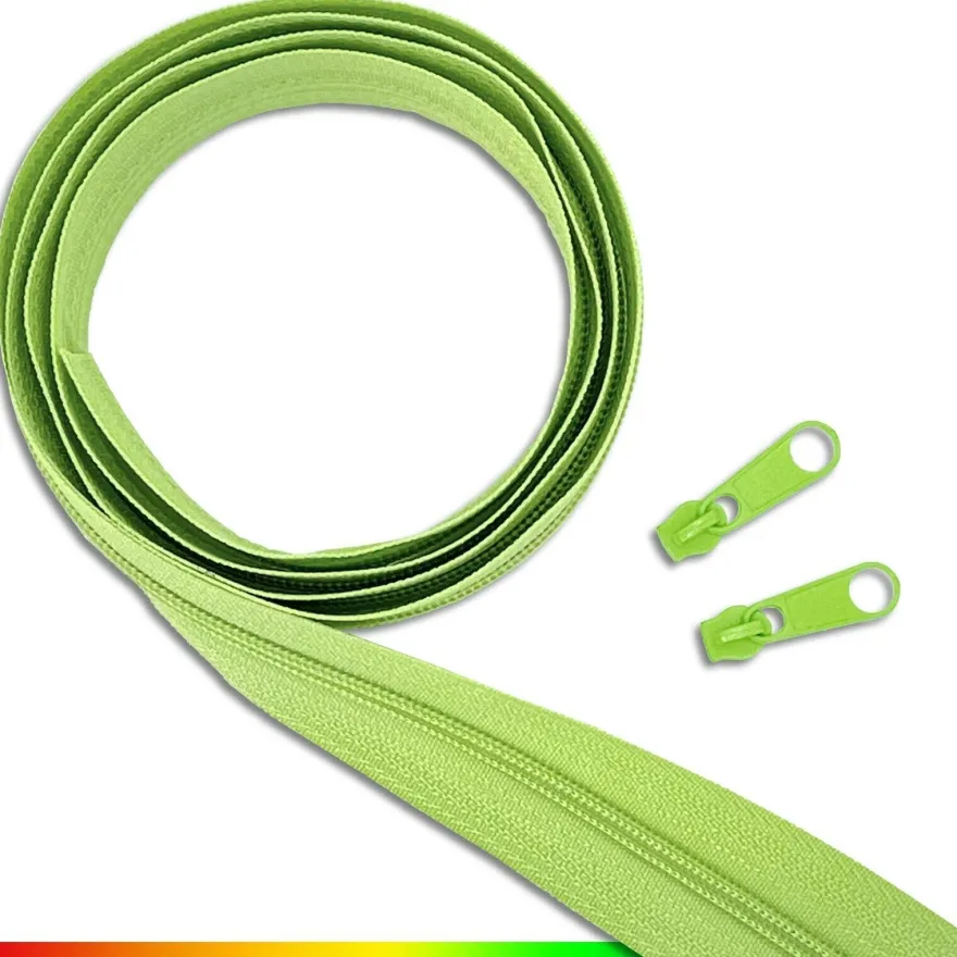 3 m Endlos-Reißverschluss 3 mm Spirale + 8 Zipper Meterware 25 Farben
