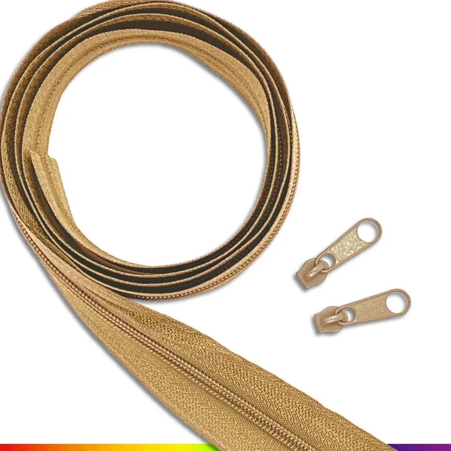 3 m Endlos-Reißverschluss 3 mm Spirale + 8 Zipper Meterware 25 Farben