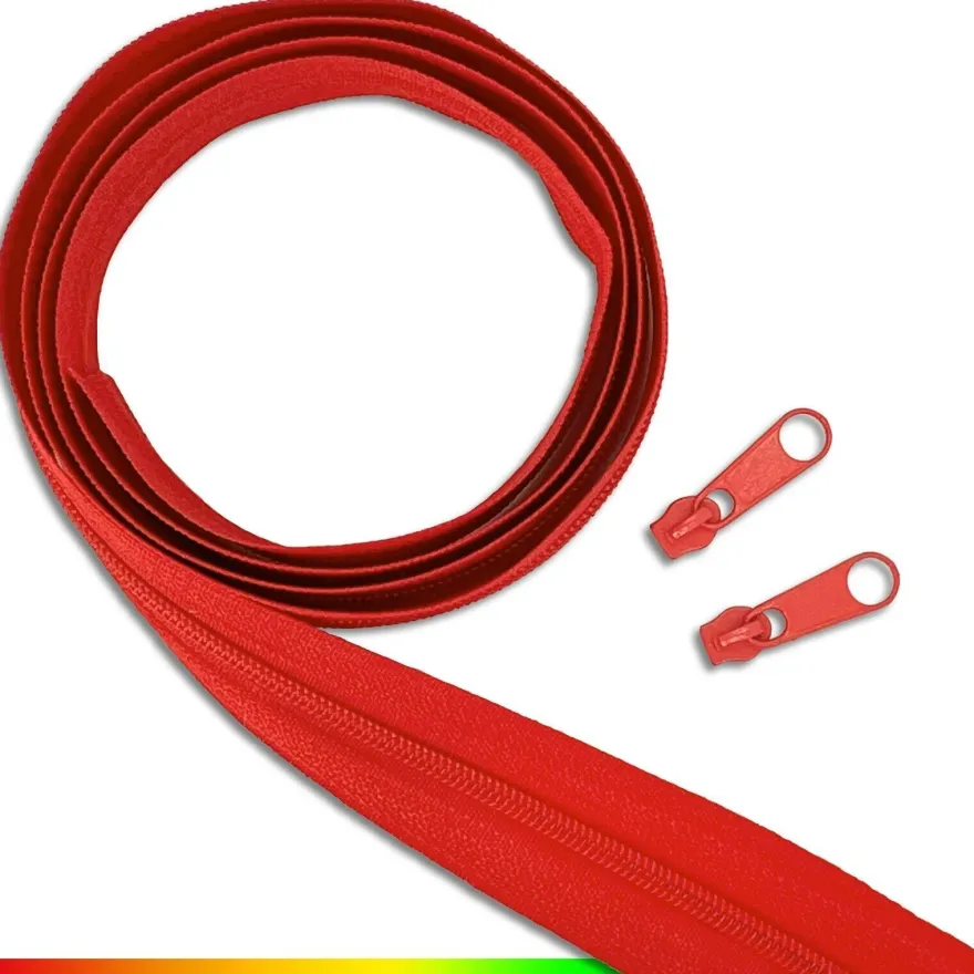 3 m Endlos-Reißverschluss 3 mm Spirale + 8 Zipper Meterware 25 Farben