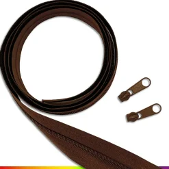 3 m Endlos-Reißverschluss 3 mm Spirale + 8 Zipper Meterware 25 Farben