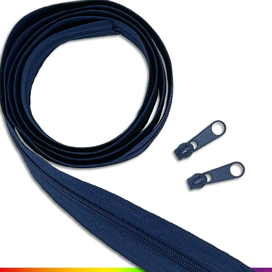 3 m Endlos-Reißverschluss 3 mm Spirale + 8 Zipper Meterware 25 Farben