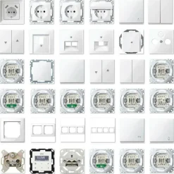 MERTEN System M, M-Smart 1-M Steckdose Rahmen Schalter Wippe polarweiß glänzend