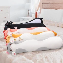Mewaii 130CM Kawaii Katzen Plüschtier Kissen Grau - Kuscheliges Stofftier für