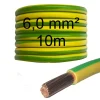 10m Grün / Gelb ???? H07V-K ???? 6,0 mm² Litze Kabel Erdungskabel mm2