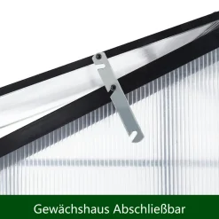0,99m² - HALB Gewächshaus-180x55x190-MIT Rückwand