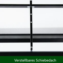 0,99m² - HALB Gewächshaus-180x55x190-MIT Rückwand