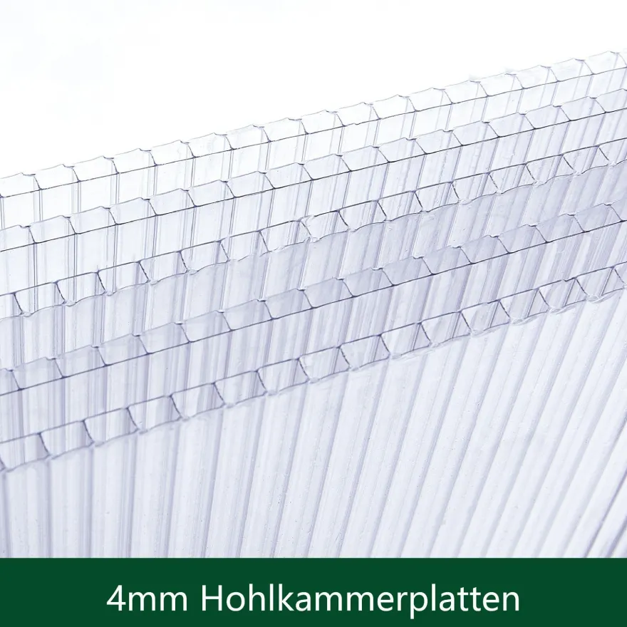 0,99m² - HALB Gewächshaus-180x55x190-MIT Rückwand