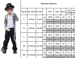 Michael Jackson Billie Jean 80er Hip Hop Kostum Kinder Jungen Cosplay Outfit Set