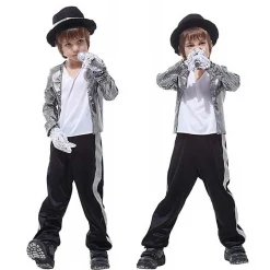 Michael Jackson Billie Jean 80er Hip Hop Kostum Kinder Jungen Cosplay Outfit Set