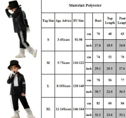 Michael Jackson Billie Jean 80er Hip Hop Kostum Kinder Jungen Cosplay Outfit Set