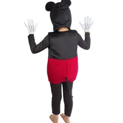 Mickey Mouse Cosplay Jumpsuit mit Haube Kinder Halloween Party Showanzug Cos Bodysuit