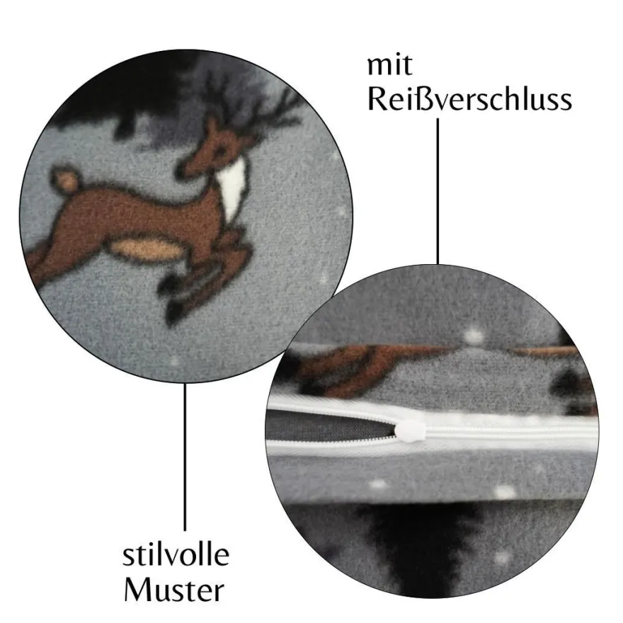 Microfaser Fleece Bettwäsche mit verdecktem Reißverschluss - Winterbettwäsche