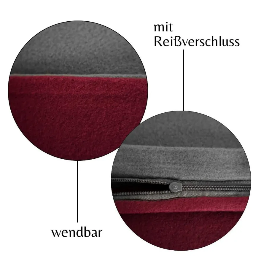 Microfaser Fleece Bettwäsche mit verdecktem Reißverschluss - einfarbig & wendbar