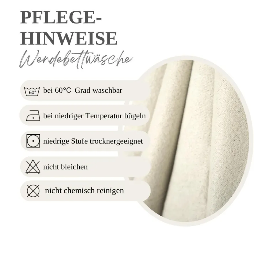 Microfaser Fleece Bettwäsche mit verdecktem Reißverschluss - einfarbig & wendbar