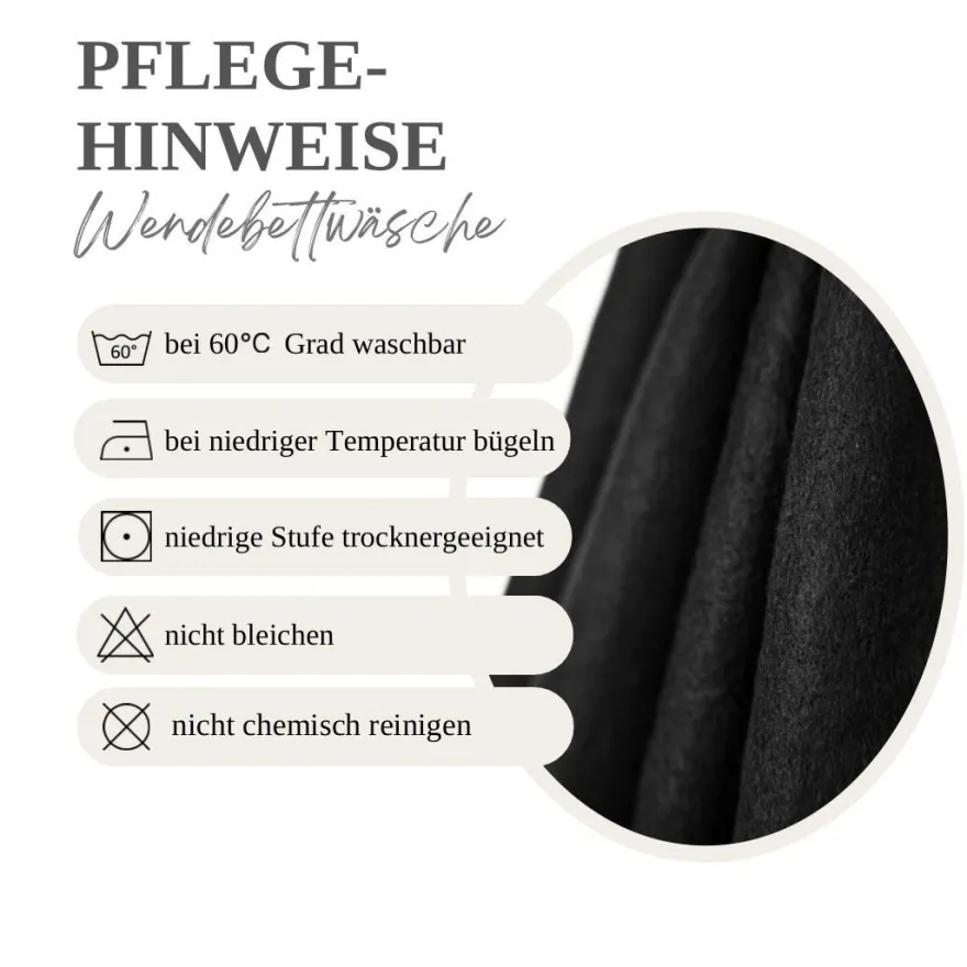 Microfaser Fleece Bettwäsche mit verdecktem Reißverschluss - einfarbig & wendbar