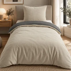 Microfaser Fleece Bettwäsche mit verdecktem Reißverschluss - einfarbig & wendbar