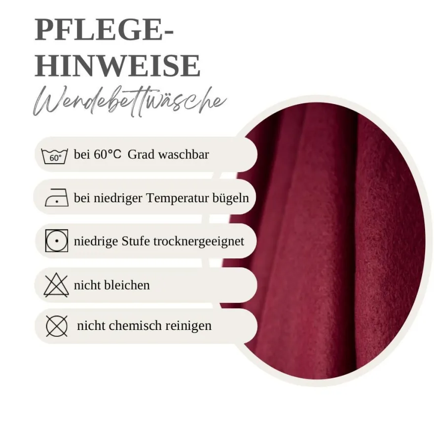 Microfaser Fleece Bettwäsche mit verdecktem Reißverschluss - einfarbig & wendbar