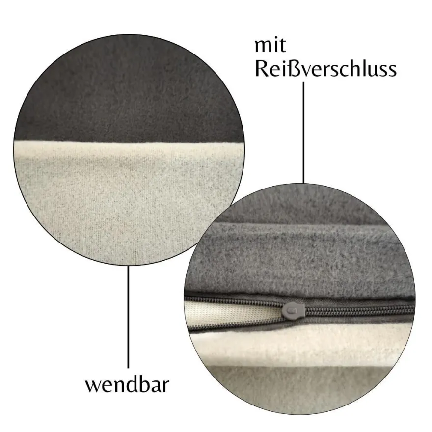 Microfaser Fleece Bettwäsche mit verdecktem Reißverschluss - einfarbig & wendbar